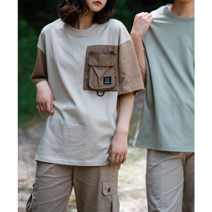 ブラウン | 2WAY CREW NECK BIG S/S T-SHIRT【SS】 | aimoha 