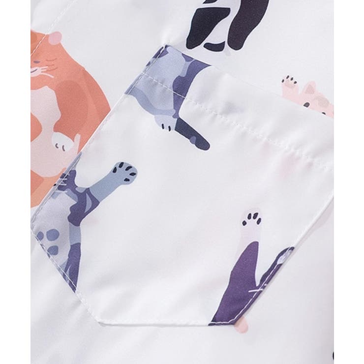 【HOOK】かわいい動物イラスト総柄プリントシャツ | HOOK | 詳細画像4 