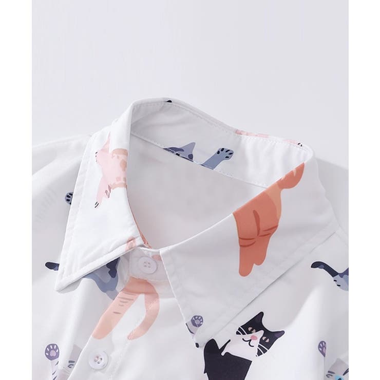 【HOOK】かわいい動物イラスト総柄プリントシャツ | HOOK | 詳細画像3 