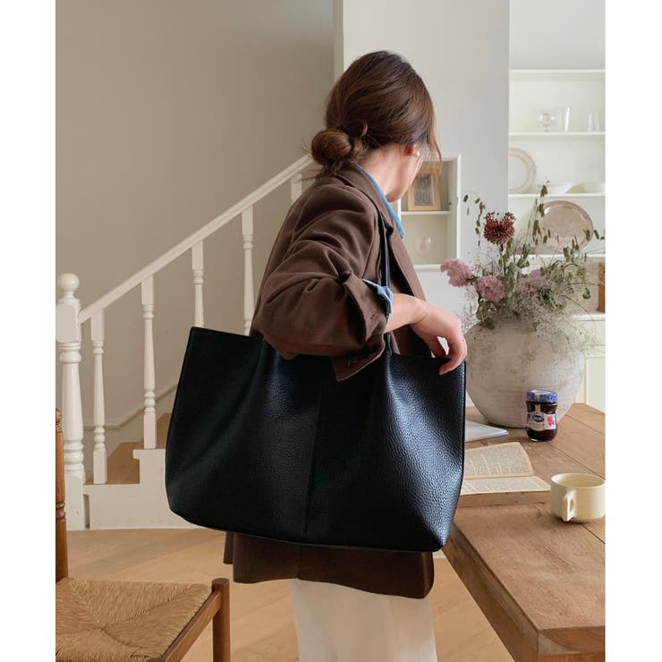 ブラック | シンプルトートバッグ | aimoha 