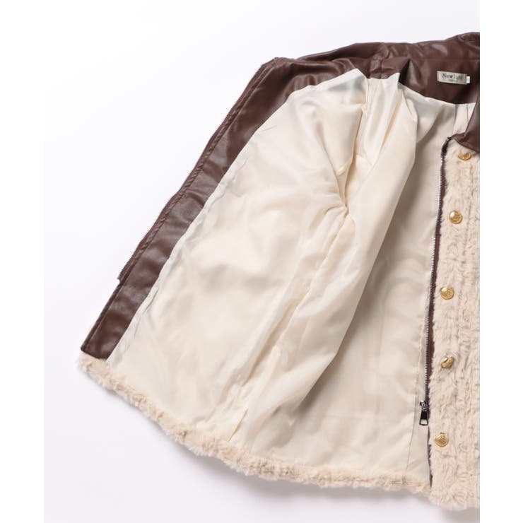 【BANICO】秋冬ふわふわジャケット 合皮カラー【AW】 | aimoha  | 詳細画像5 