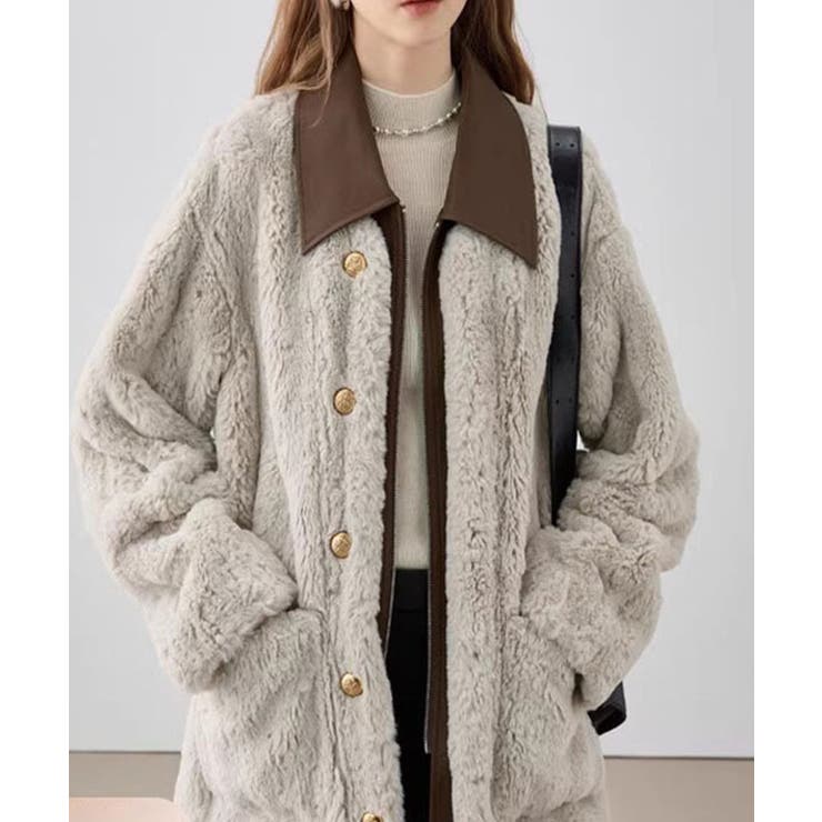 オフホワイト | 【BANICO】秋冬ふわふわジャケット 合皮カラー【AW】 | aimoha 