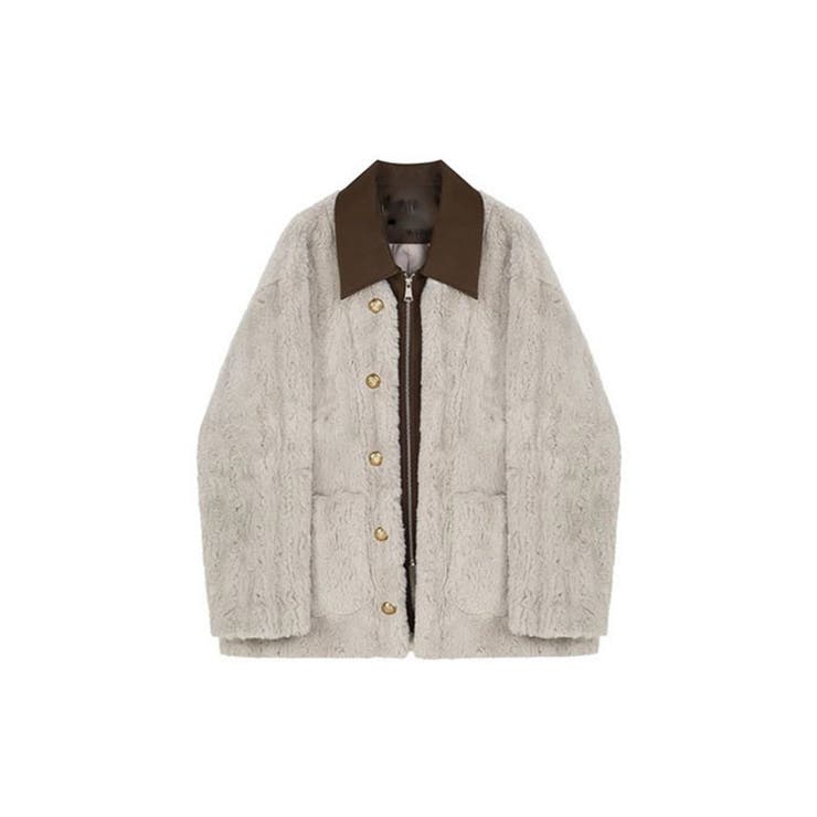 【BANICO】秋冬ふわふわジャケット 合皮カラー【AW】 | aimoha  | 詳細画像4 