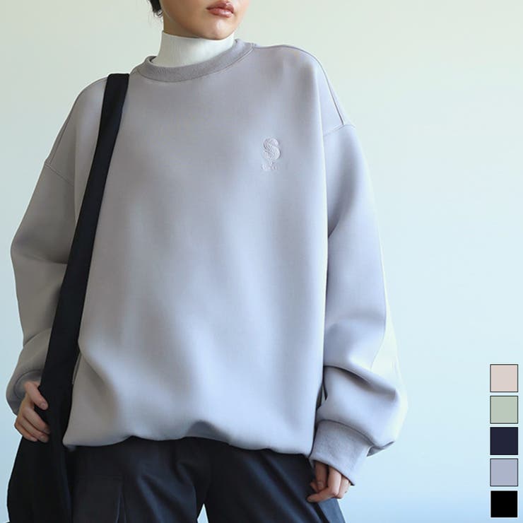 英文字刺繍ビッグシルエットエアスウェット【AW】 | aimoha  | 詳細画像1 