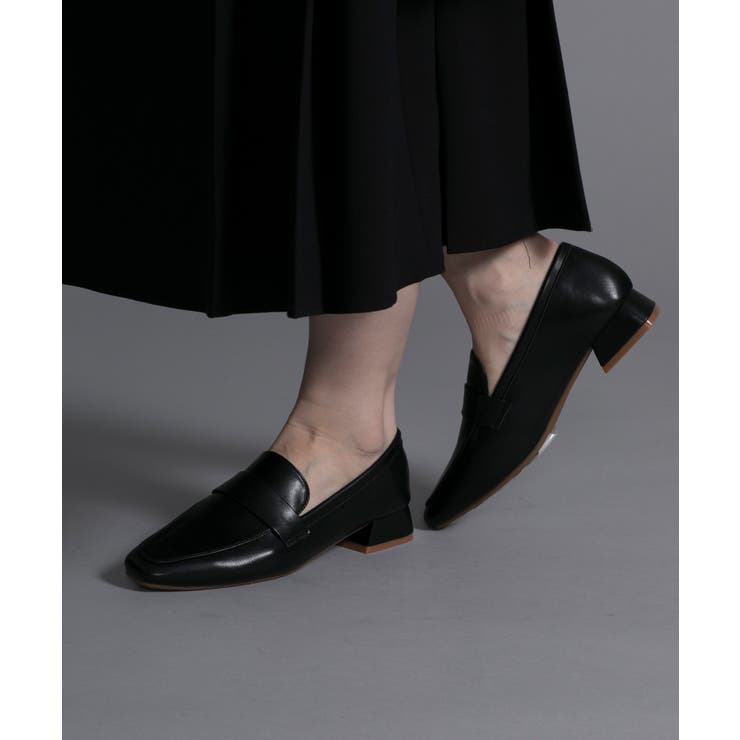 【shoes365】ローヒールスクエアトゥローファー | aimoha  | 詳細画像1 