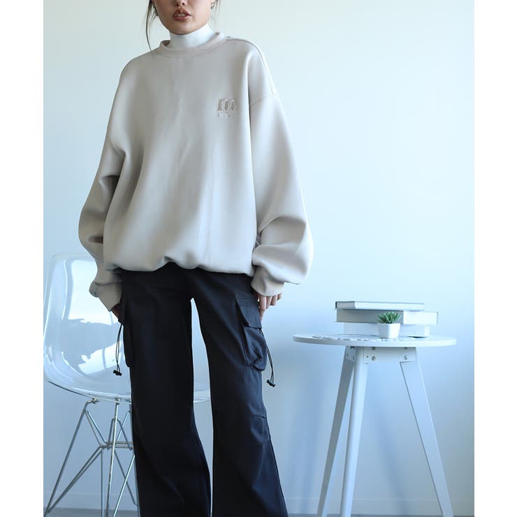 英文字刺繍ビッグシルエットエアスウェット【AW】 | aimoha  | 詳細画像12 