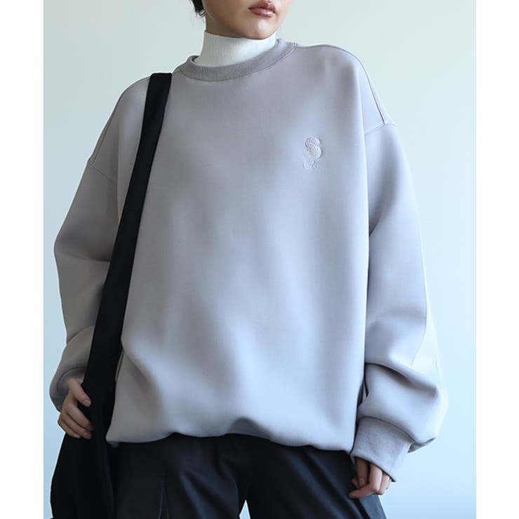 ライトグレー | 英文字刺繍ビッグシルエットエアスウェット【AW】 | aimoha 