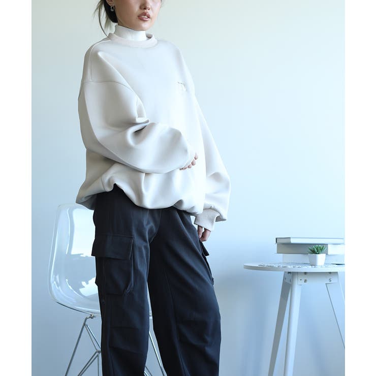 英文字刺繍ビッグシルエットエアスウェット【AW】 | aimoha  | 詳細画像14 