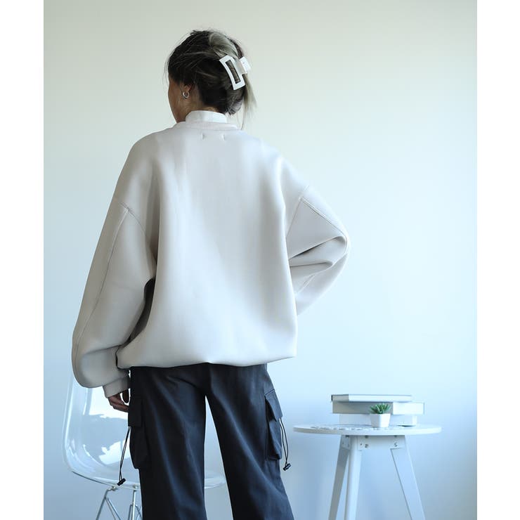 英文字刺繍ビッグシルエットエアスウェット【AW】 | aimoha  | 詳細画像16 