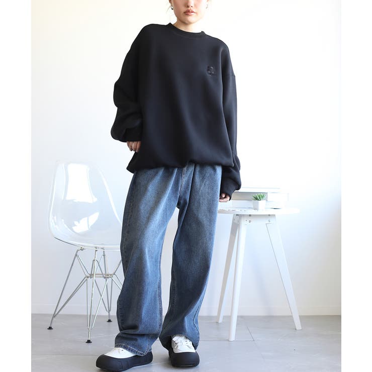 英文字刺繍ビッグシルエットエアスウェット【AW】 | aimoha  | 詳細画像26 