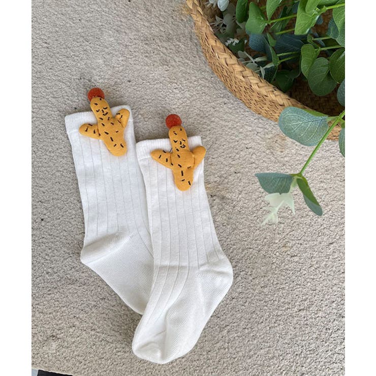 【mosox】かわいい立体サボテン付きkidsロング丈靴下4点セット | aimoha kids | 詳細画像4 