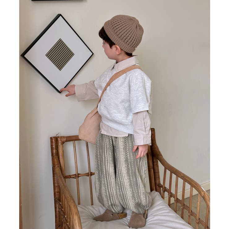 【aimoha-KIDS-】子供服 重ね着風無地ロングシャツ＋半袖スウェット | aimoha kids | 詳細画像2 