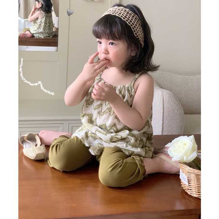 【aimoha KIDS 】子供服かわいい総柄キャミソールワンピ＋無地パンツセッ… | aimoha kids | 詳細画像3 