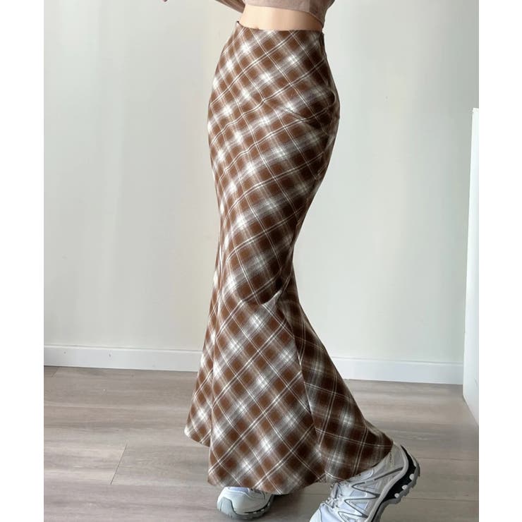 チェック柄マーメードスカート | aimoha  | 詳細画像1 