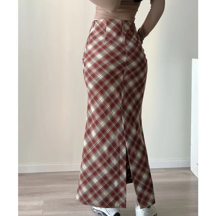 チェック柄マーメードスカート | aimoha  | 詳細画像4 