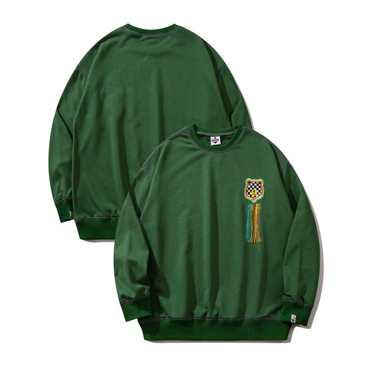 グリーン | 【HOOK  original 】ブロックベアワッペン刺繍レインボーフリンジ飾り… | HOOK