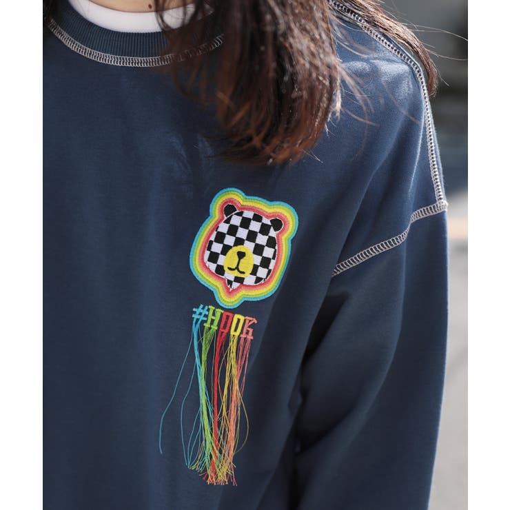 【HOOK  original 】ブロックベアワッペン刺繍レインボーフリンジ飾り… | HOOK | 詳細画像1 