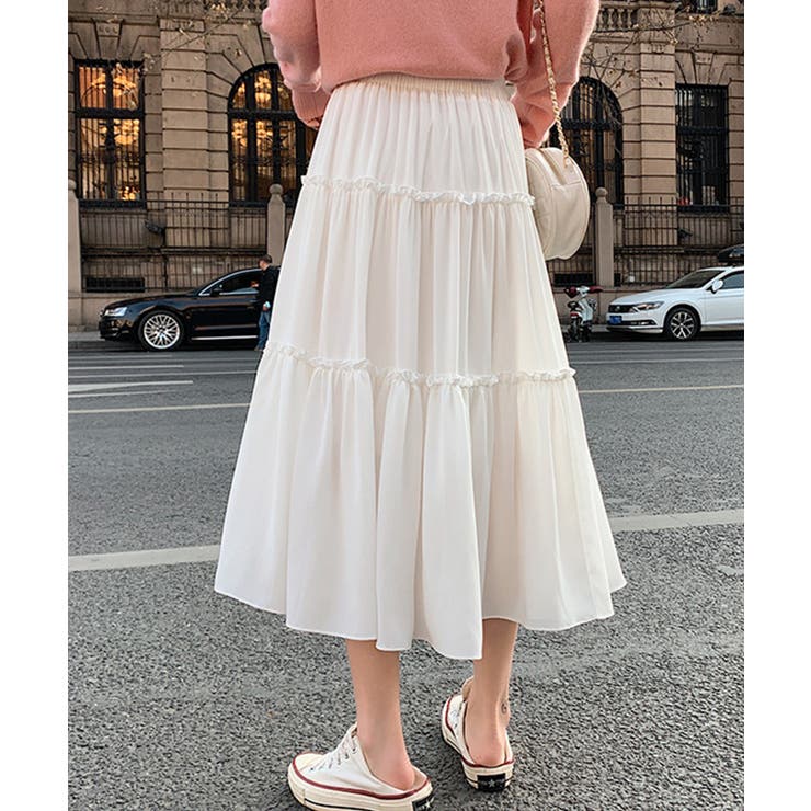 ティアードスカート ロングスカート フレアスカート | aimoha  | 詳細画像5 