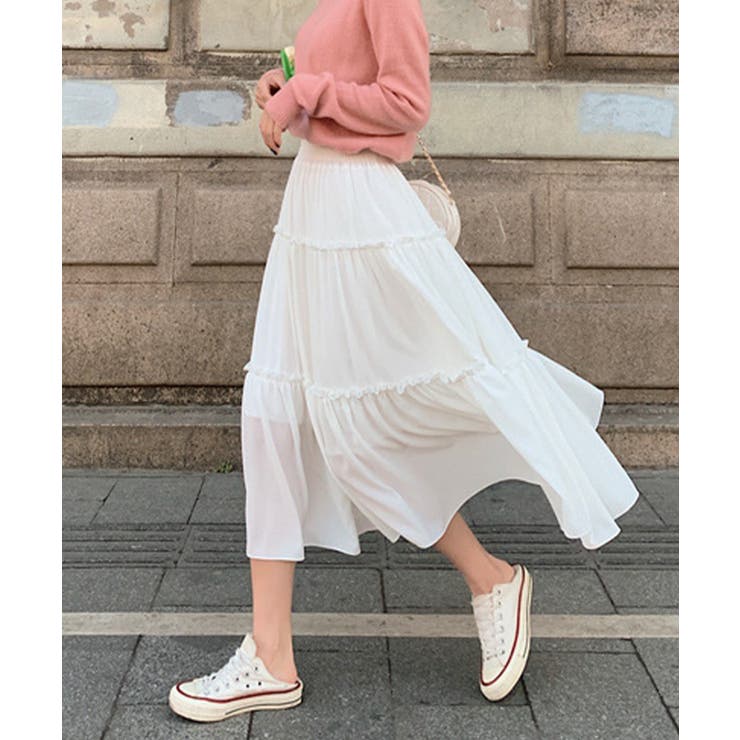 ティアードスカート ロングスカート フレアスカート | aimoha  | 詳細画像7 