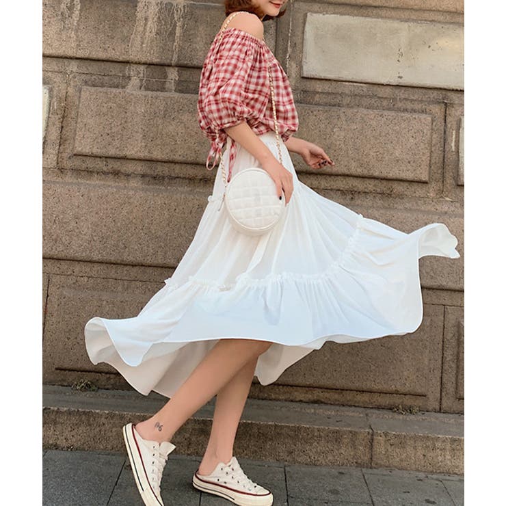 ティアードスカート ロングスカート フレアスカート | aimoha  | 詳細画像8 