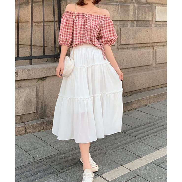 ティアードスカート ロングスカート フレアスカート | aimoha  | 詳細画像9 