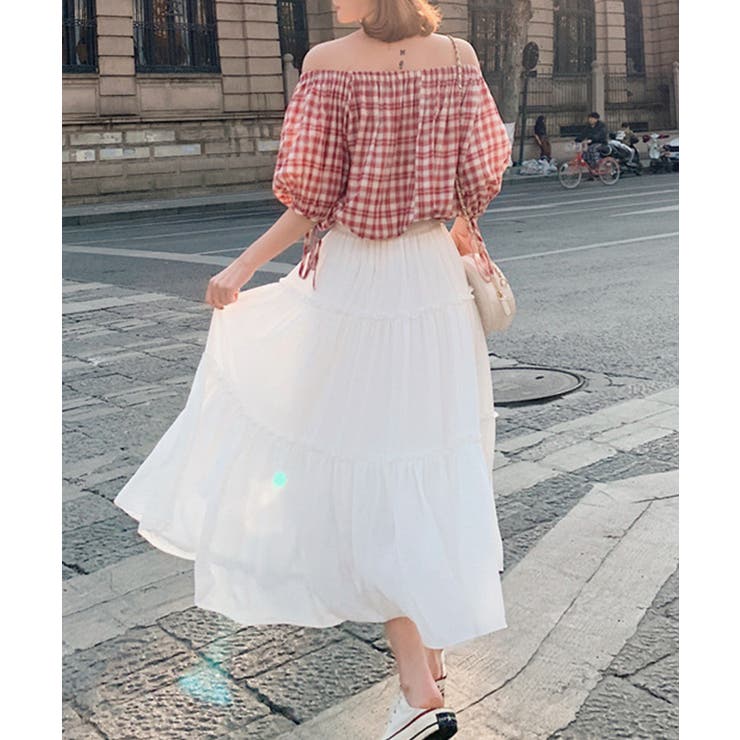 ティアードスカート ロングスカート フレアスカート | aimoha  | 詳細画像10 