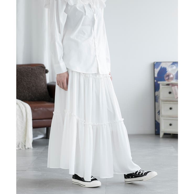 ティアードスカート ロングスカート フレアスカート | aimoha  | 詳細画像23 