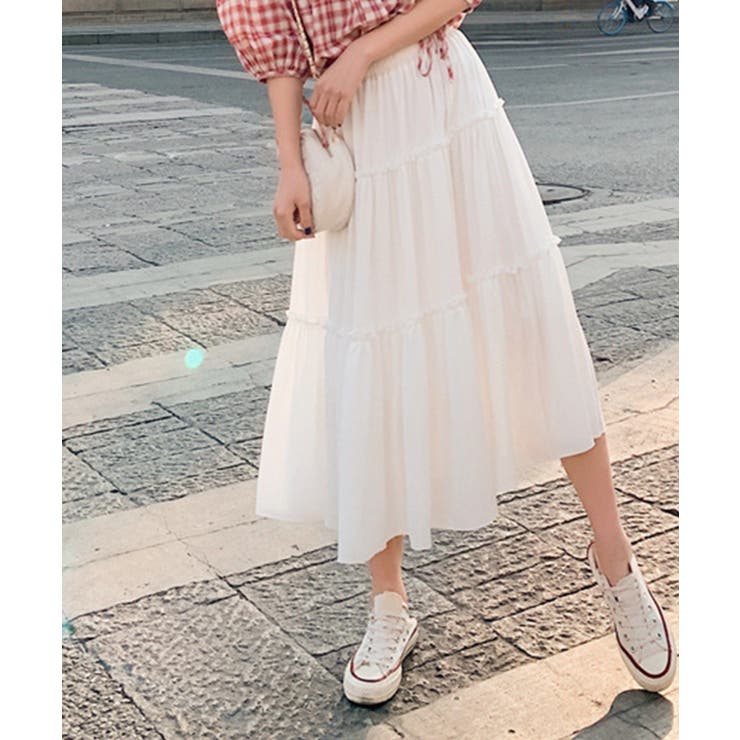 ティアードスカート ロングスカート フレアスカート | aimoha  | 詳細画像11 