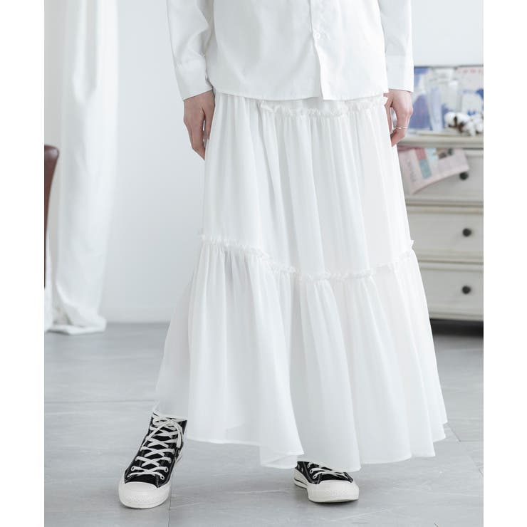 ティアードスカート ロングスカート フレアスカート | aimoha  | 詳細画像13 