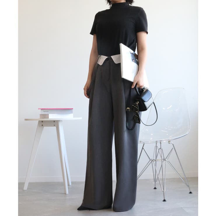 【aimohaオリジナル】3WAYサロペット タック入りワイドスラックス | aimoha  | 詳細画像49 