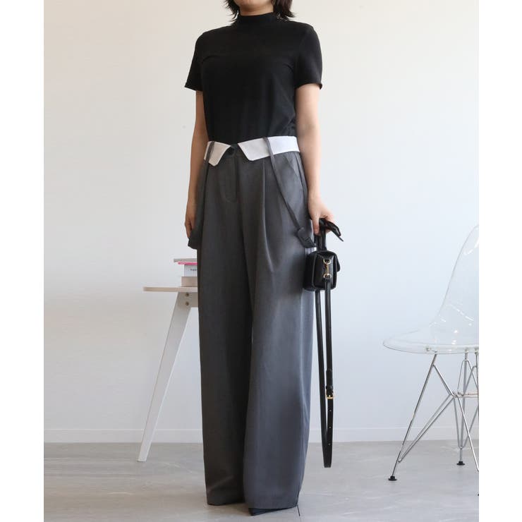 【aimohaオリジナル】3WAYサロペット タック入りワイドスラックス | aimoha  | 詳細画像51 