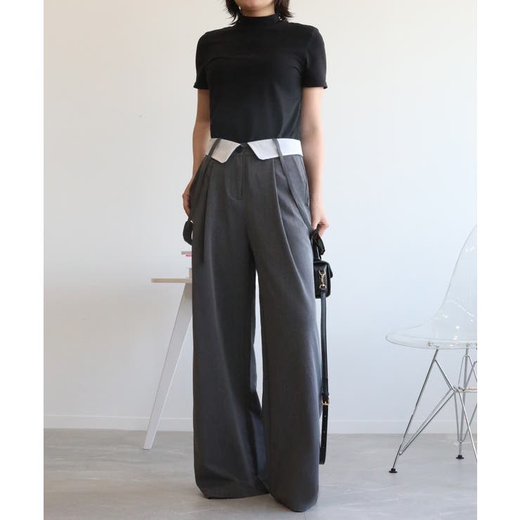 【aimohaオリジナル】3WAYサロペット タック入りワイドスラックス | aimoha  | 詳細画像52 