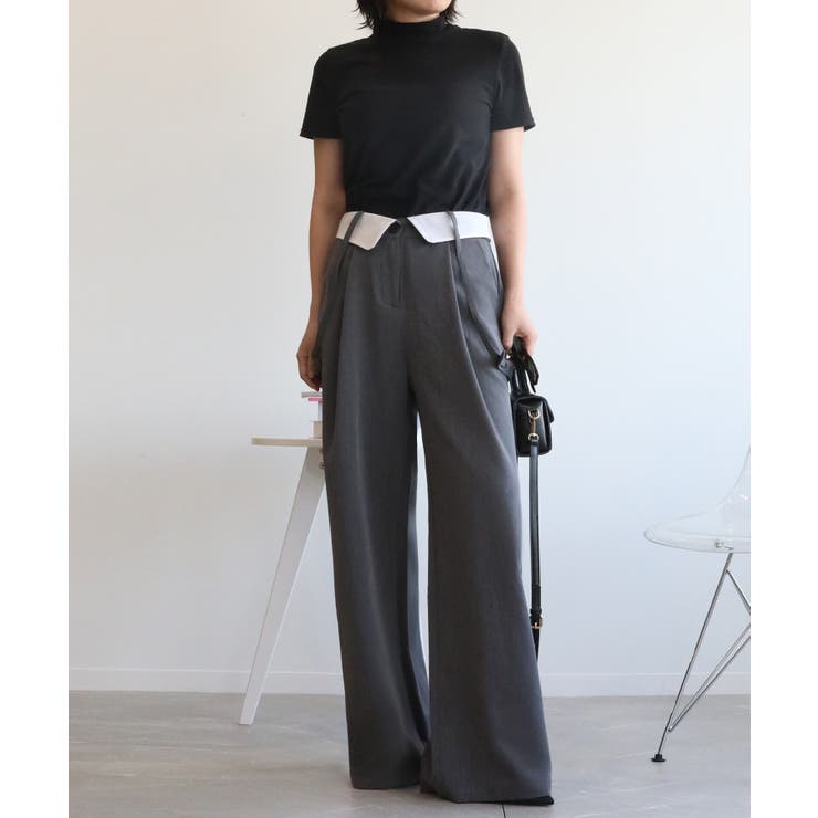 【aimohaオリジナル】3WAYサロペット タック入りワイドスラックス | aimoha  | 詳細画像53 