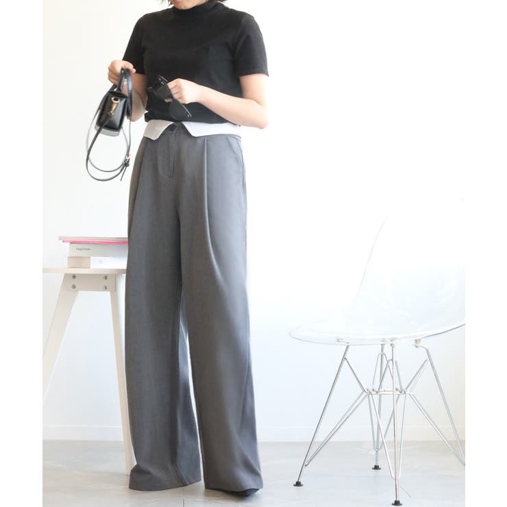 【aimohaオリジナル】3WAYサロペット タック入りワイドスラックス | aimoha  | 詳細画像2 