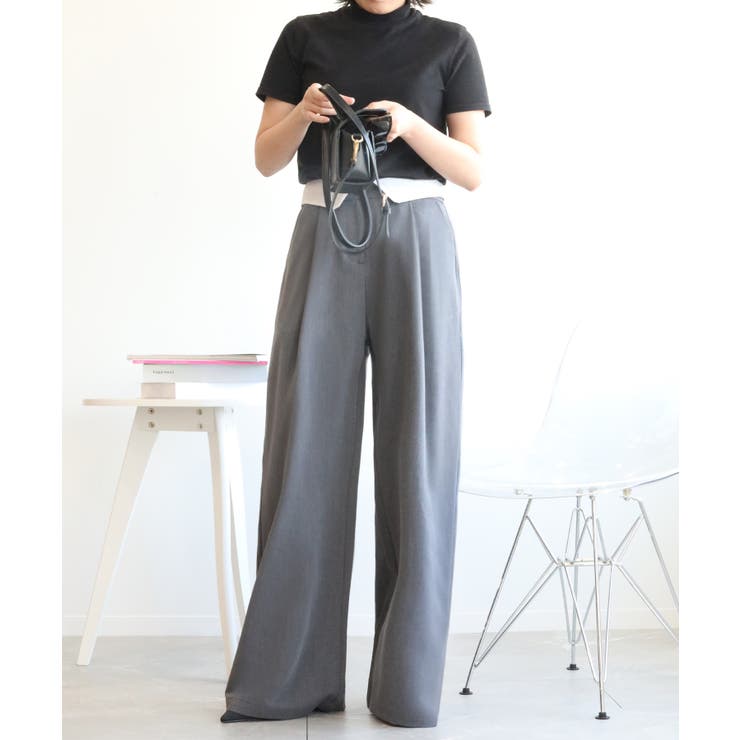 【aimohaオリジナル】3WAYサロペット タック入りワイドスラックス | aimoha  | 詳細画像3 