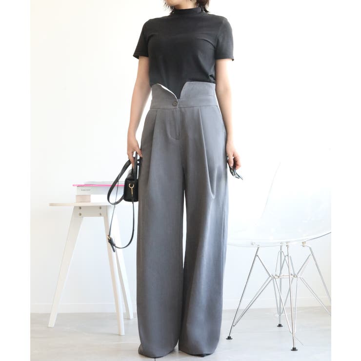 【aimohaオリジナル】3WAYサロペット タック入りワイドスラックス | aimoha  | 詳細画像4 