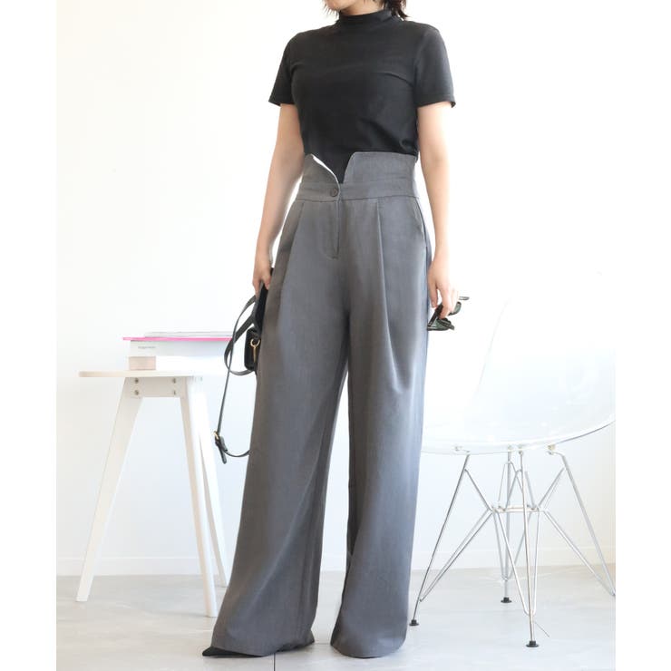 【aimohaオリジナル】3WAYサロペット タック入りワイドスラックス | aimoha  | 詳細画像5 