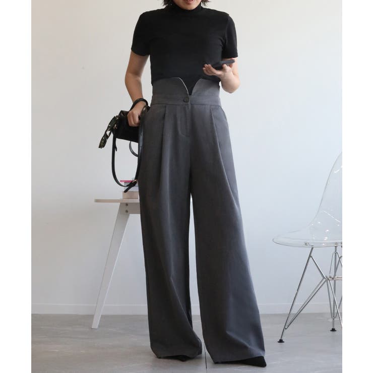 【aimohaオリジナル】3WAYサロペット タック入りワイドスラックス | aimoha  | 詳細画像13 