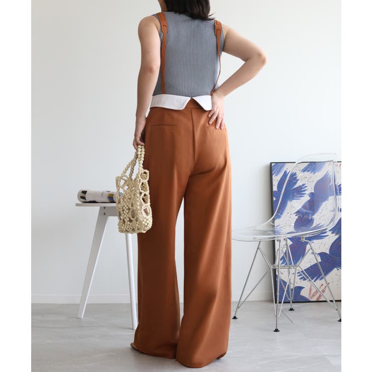 【aimohaオリジナル】3WAYサロペット タック入りワイドスラックス | aimoha  | 詳細画像31 