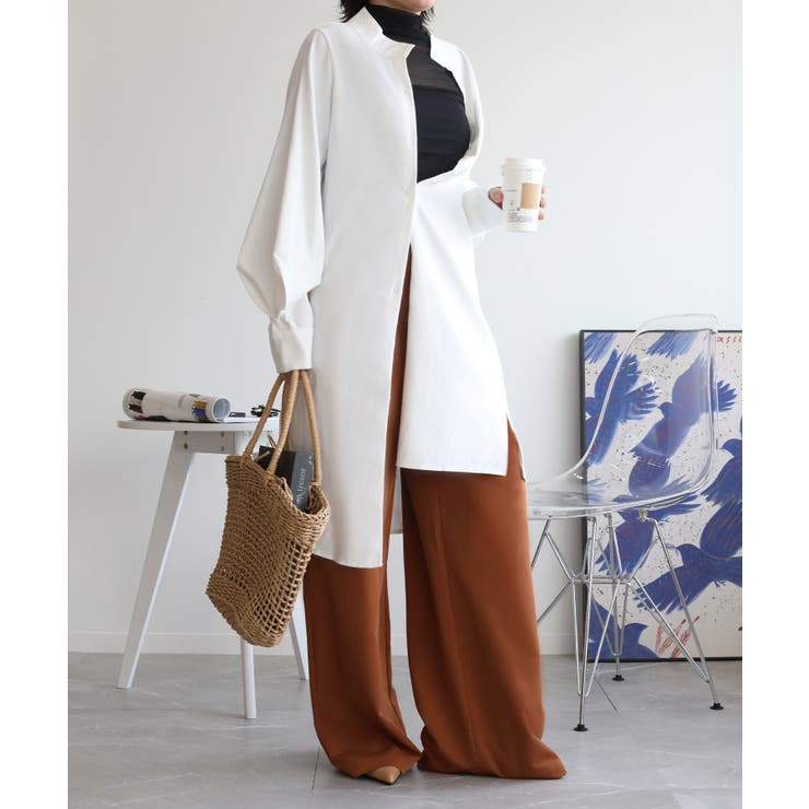 【aimohaオリジナル】3WAYサロペット タック入りワイドスラックス | aimoha  | 詳細画像41 