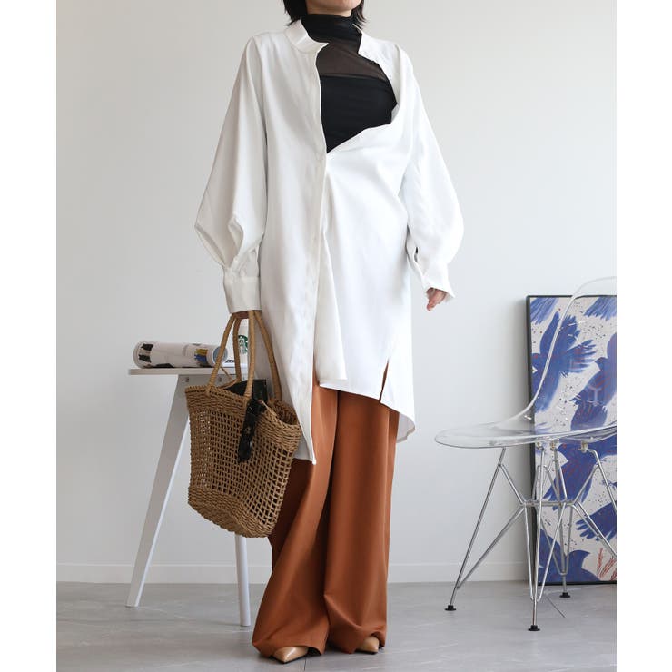 【aimohaオリジナル】3WAYサロペット タック入りワイドスラックス | aimoha  | 詳細画像42 