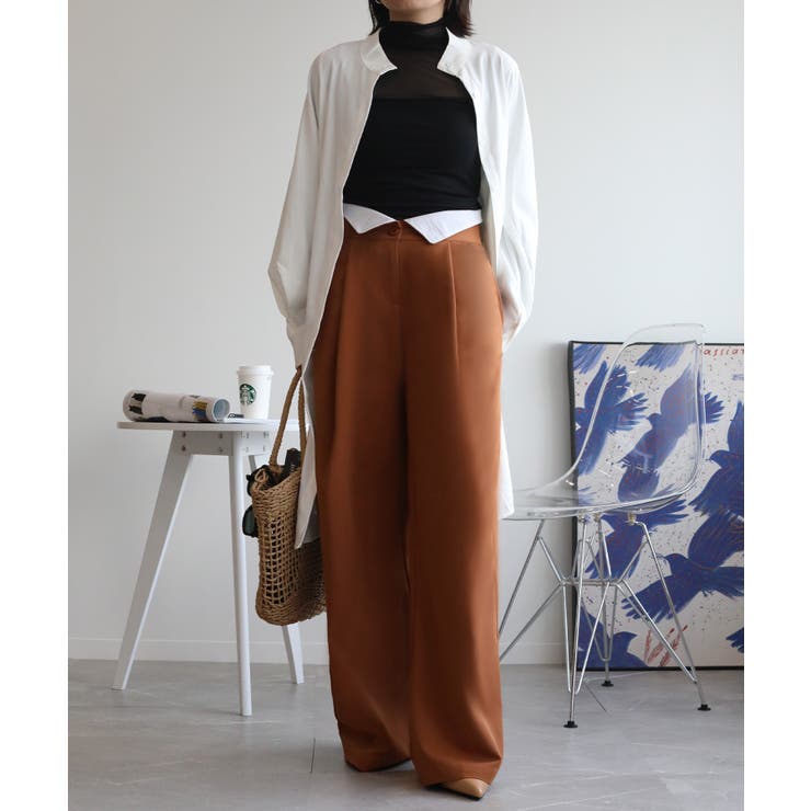 【aimohaオリジナル】3WAYサロペット タック入りワイドスラックス | aimoha  | 詳細画像43 