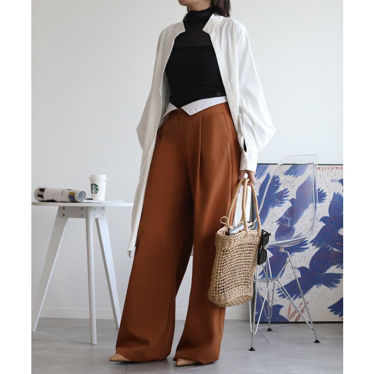 【aimohaオリジナル】3WAYサロペット タック入りワイドスラックス | aimoha  | 詳細画像45 