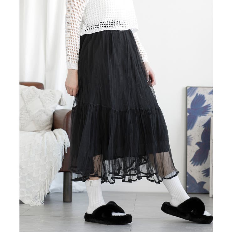 ブラック | AラインチュールSK | aimoha 