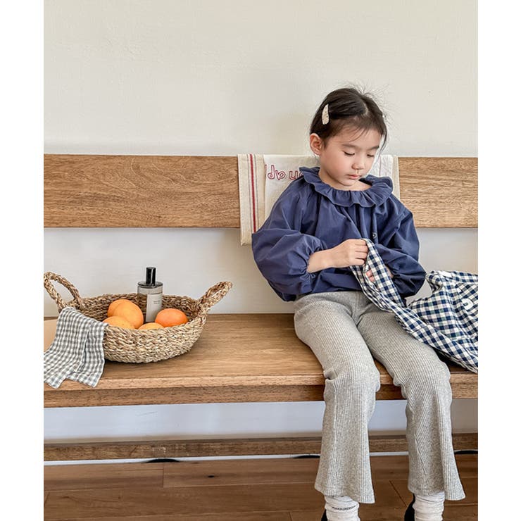 【aimoha-KIDS-】9分丈 セミフレアパンツ | aimoha kids | 詳細画像8 