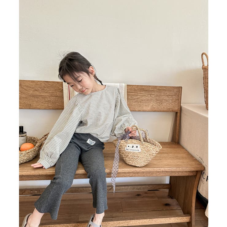 【aimoha-KIDS-】9分丈 セミフレアパンツ | aimoha kids | 詳細画像10 