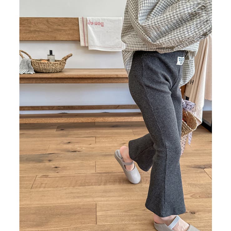 【aimoha-KIDS-】9分丈 セミフレアパンツ | aimoha kids | 詳細画像12 