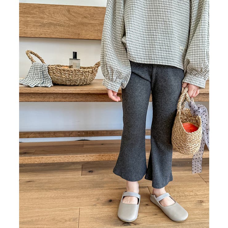 【aimoha-KIDS-】9分丈 セミフレアパンツ | aimoha kids | 詳細画像13 