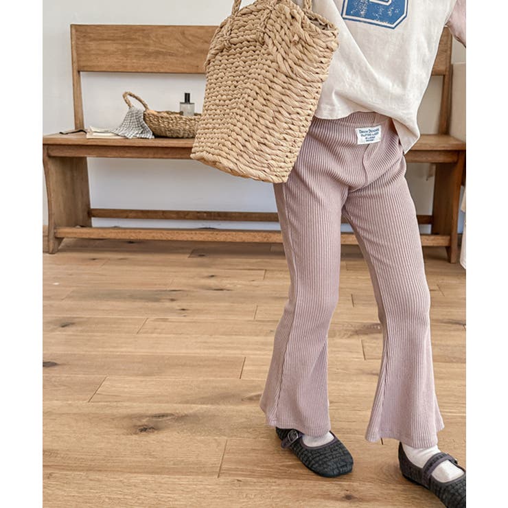 ピンク | 【aimoha-KIDS-】9分丈 セミフレアパンツ | aimoha kids