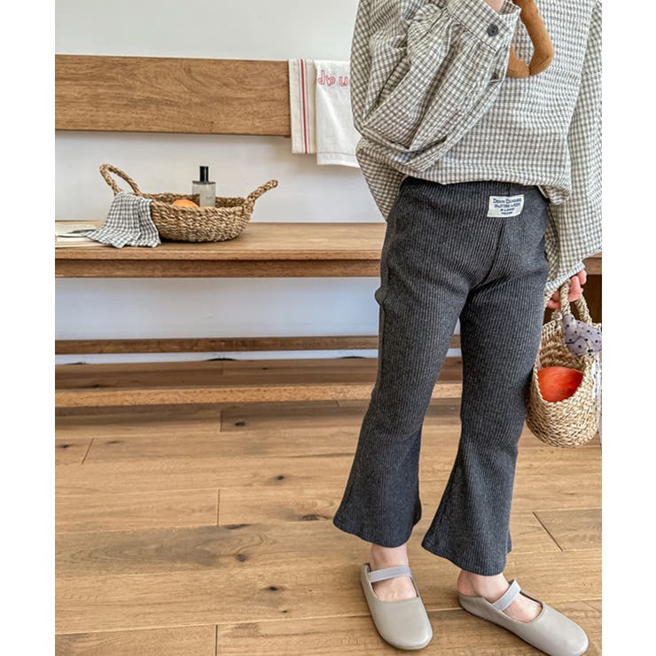 【aimoha-KIDS-】9分丈 セミフレアパンツ | aimoha kids | 詳細画像25 